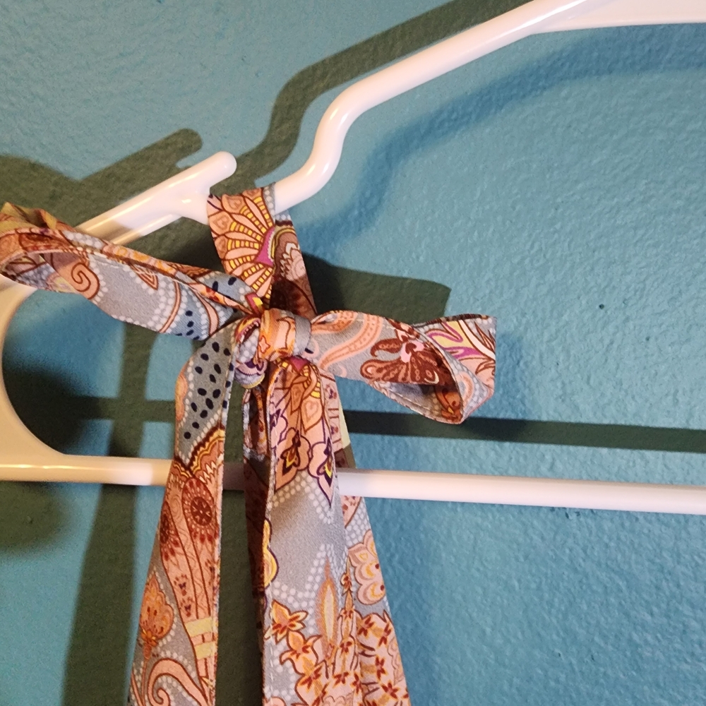 Smocked Tie-Strap Maxi Dress in Pastel Paisley - Picture 2 of 11
